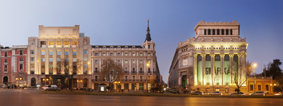 Madrid square evening